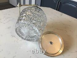 Antique Cut Glass & Silver Plated Biscuit Barrel / Ice Bucket, Circa 1910