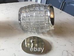 Antique Cut Glass & Silver Plated Biscuit Barrel / Ice Bucket, Circa 1910