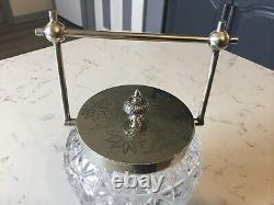 Antique Cut Glass & Silver Plated Biscuit Barrel / Ice Bucket, Circa 1910