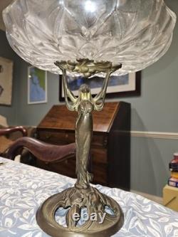 Antique Deco Centerpiece Compote Fruit Bowl SilverPlate American Sheffield 12.75