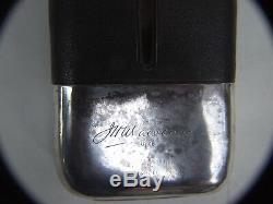`Antique EPBM Silver Glass Pocket Spirit Flask Hardy Bross Inscribed 1927's