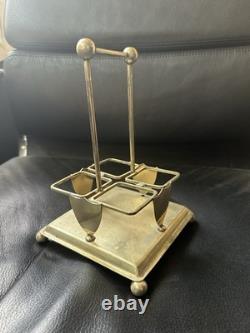Antique EPNS Condiment Cruet Stand c1900 M D & B Silver Plate