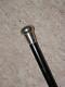 Antique Ebonized Walking Stick/Cane With Silver Plate Pommel Top 92cm