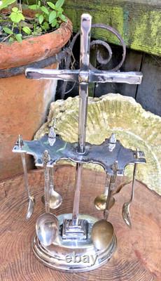 Antique Edwardian Apostle spoon rack cross handle silver plated by Barker Bros