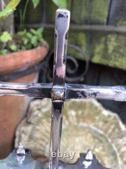 Antique Edwardian Apostle spoon rack cross handle silver plated by Barker Bros