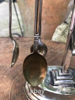 Antique Edwardian Apostle spoon rack cross handle silver plated by Barker Bros