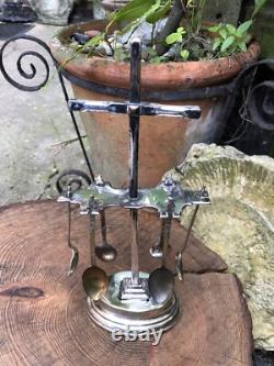 Antique Edwardian Apostle spoon rack cross handle silver plated by Barker Bros
