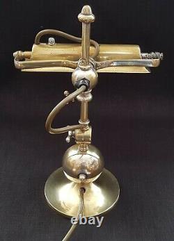 Antique Edwardian Brass Desk Lamp The Shannon Multi Position Steampunk Design