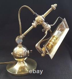 Antique Edwardian Brass Desk Lamp The Shannon Multi Position Steampunk Design