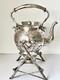 Antique Edwardian Walker Hall Silver Plated Spirit Kettle On Stand C 1905