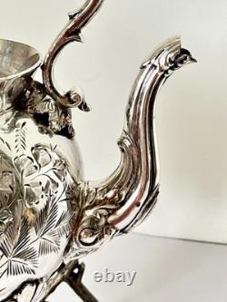 Antique Edwardian Walker Hall Silver Plated Spirit Kettle On Stand C 1905