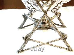 Antique Edwardian Walker Hall Silver Plated Spirit Kettle On Stand C 1905