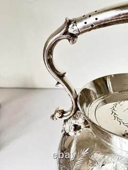 Antique Edwardian Walker Hall Silver Plated Spirit Kettle On Stand C 1905