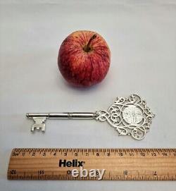 Antique Edwardian silver plated key presented to Mrs W. Jenkins, September 1910