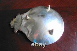Antique England Sheffield Plate Original Shell Footed Dish Silver on Copper