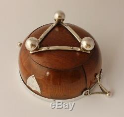 Antique English Oak Silver Princes Plate Bowling Trophy Bowl. Mappin & Webb 1888