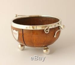 Antique English Oak Silver Princes Plate Bowling Trophy Bowl. Mappin & Webb 1888