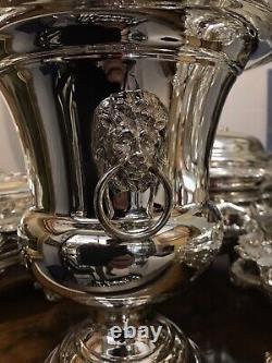 Antique English Silver Plated? Champagne? Bottle Holdre Ice Bucket Lion Handel