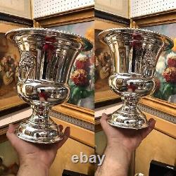 Antique English Silver Plated? Champagne? Bottle Ice Bucket Lion Head? Handle