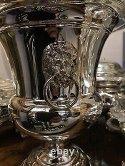 Antique English Silver Plated? Champagne? Bottle Ice Bucket Lion Head? Handle