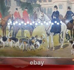 Antique Foxhunting Silver-plated Box Original Watercolour Sydney Seymour Lucas