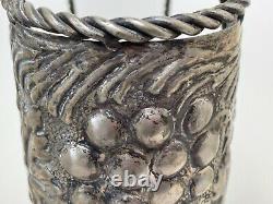 Antique French Art Nouveau Silver Plate Champagne Wine Basket Ice Cooler