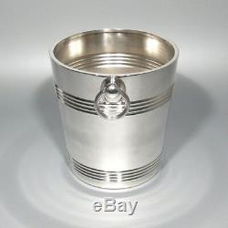Antique French Christofle Silver Plate Champagne Bucket, Monogram, 19th century
