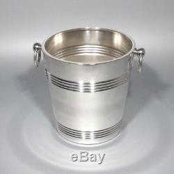 Antique French Christofle Silver Plate Champagne Bucket, Monogram, 19th century