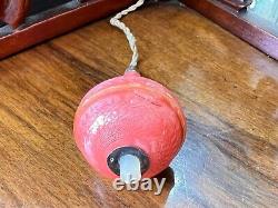 Antique French Silver Pink Gilloche Enamel Call Bell Electric Push Button Buzzer