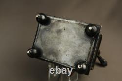 Antique French Silver Plated Casket Medieval Knight on Horse Jewelry Box 19th