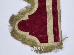 Antique French Velvet Silver with Gold Plated Valance 263x40cm