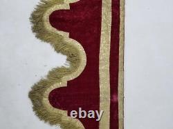 Antique French Velvet Silver with Gold Plated Valance 263x40cm