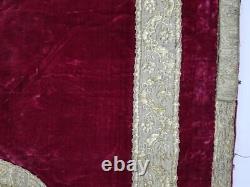 Antique French Velvet Silver with Gold Plated Valance 263x40cm