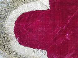 Antique French Velvet Silver with Gold Plated Valance 263x40cm