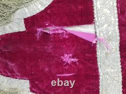 Antique French Velvet Silver with Gold Plated Valance 263x40cm