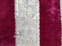 Antique French Velvet Silver with Gold Plated Valance 263x40cm