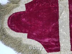 Antique French Velvet Silver with Gold Plated Valance 263x40cm