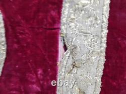 Antique French Velvet Silver with Gold Plated Valance 263x40cm