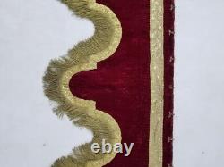 Antique French Velvet Silver with Gold Plated Valance 263x40cm