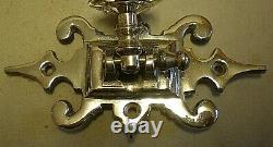 Antique German Gothic Revival Silver Plated Wall / Piano Sconces (BC)