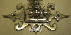 Antique German Gothic Revival Silver Plated Wall / Piano Sconces (BC)