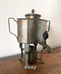 Antique German Spirit Kettle Chafing Dish w Burners c 1900