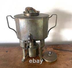 Antique German Spirit Kettle Chafing Dish w Burners c 1900