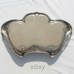 Antique German Wmf Jugendstil Art Nouveau Silver Plated Brass Large Serving Tray