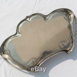 Antique German Wmf Jugendstil Art Nouveau Silver Plated Brass Large Serving Tray