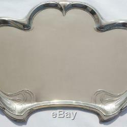 Antique German Wmf Jugendstil Art Nouveau Silver Plated Brass Large Serving Tray