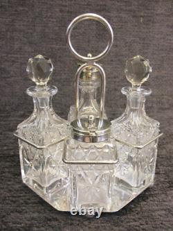 Antique Glass Creut In Silver Plated Stand