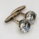Antique Gold plated Cufflinks Rock Crystal soviet Silver 875