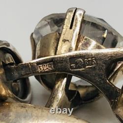 Antique Gold plated Cufflinks Rock Crystal soviet Silver 875