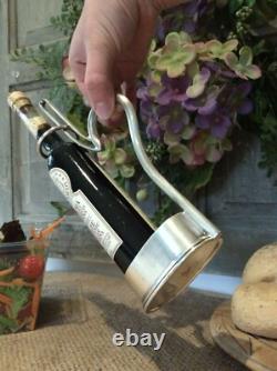 Antique HB&H Unique Condiment Server/PourerBottle holderSilver Plate Hallmark